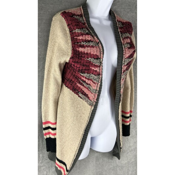 BKE by Buckle Women's Small Open Front Aztec Cardigan Brown Pink Gray Boho - Picture 3 of 9